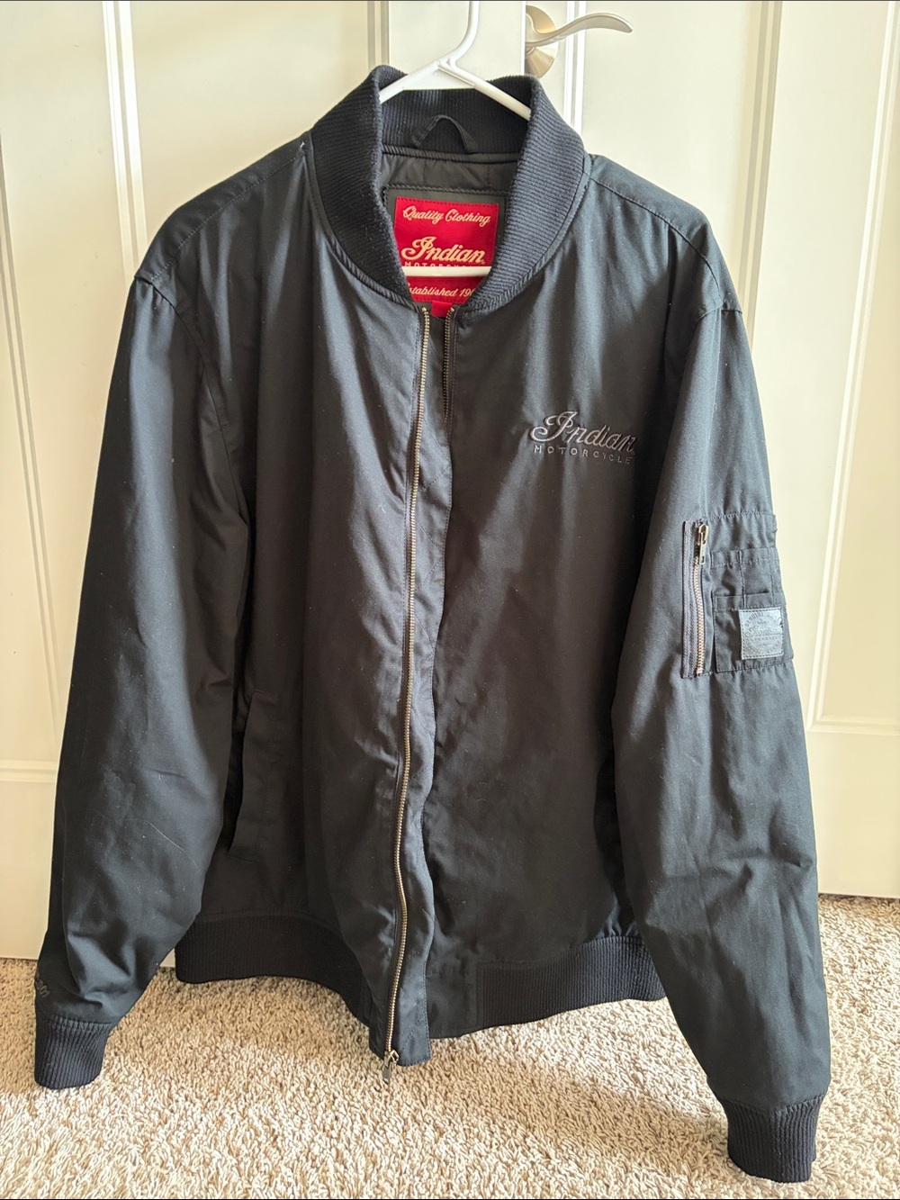 Indian Motorcycle Men's Black Bomber Jacket